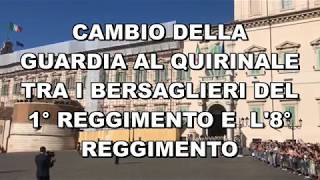 Cambio della guardia al Quirinale tra i Bersaglieri del 1° Reggimento e l8° Reggimento [upl. by Prowel]