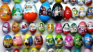 50 Surprise Eggs Kinder Surprise Maxi Plastic Eggs Disney Zaini Spiderman Planes Zhu Zhu Pets [upl. by Elisabet]