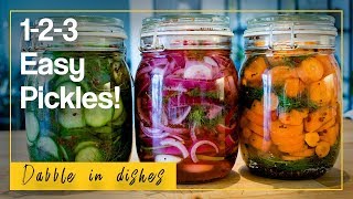 Super easy 123 pickle recipe Cucumber carrots amp onions [upl. by Carisa]