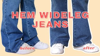 How to Hem Flared Jeans with Original Hem  LYDIA NAOMI [upl. by Stevenson]