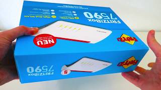 Unboxing der AVM Frizbox 7590 und erster ADSL Test [upl. by Anilos]