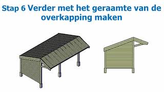 Houten overkapping ZELF maken in 11 stappen klik hier [upl. by Valdas998]