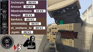 DEVX Vs DEVI 4v4 CvC Freemode WAR  GTA 5 Online [upl. by Winwaloe]