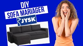 221  AssembleSamle JYSK sofa bed  Sleep  storage chaiselong MARIAGER opbevaring mørkegrå [upl. by Oag697]