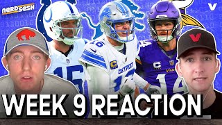 NFL Week 9 Reaction Vikings SHUT DOWN Flacco amp Colts Goff amp Lions CRUSH Packers  Nerd Sesh [upl. by Ahsekim]