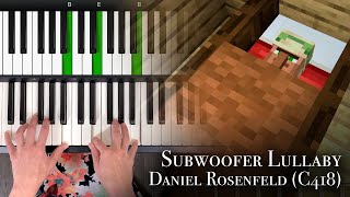 Subwoofer Lullaby  Minecraft  Piano Tutorial [upl. by Candie]