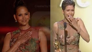 Halle Berry Reacts To ReWearing 2002 Oscars Gown In 2024 [upl. by Pall827]