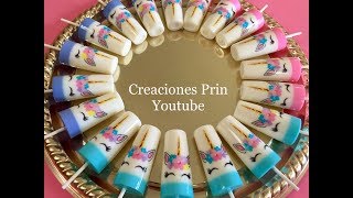 Paletas de Gelatina Unicornio🦄 Gelapaletas para mesa de postres [upl. by Xena]