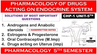 Solution Unit 5  Pharmacology of drugs acting on endocrine system complete  Pharmacology 5 sem [upl. by Placia]