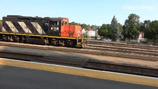 BNSF locomotive 2090 amp CN 4116 on CN 580 local train Brantford Ontario Canada [upl. by Hsak]