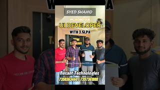 Happy and cheerfully announcing our student Mr Syed Shahid😈 placed as UI Developer uideveloper 1m [upl. by Antonio]