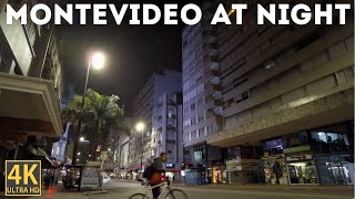 Montevideo Uruguay Night Walk 4K [upl. by Nyltyak]