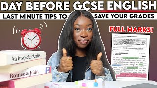 DAY BEFORE GCSE ENGLISH EXAM  LAST MIN Tips  Grade 9 Analysis GET FULL MARKS [upl. by Imar]