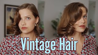 Easy Vintage Hairstyle For Short Hair [upl. by Coulter]