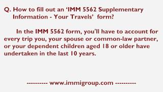 How to fill out an IMM 5562 Supplementary Information  Your Travels form [upl. by Nozicka]