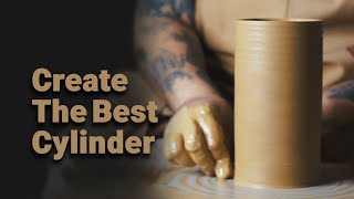 Pottery Basics Creating the Ideal Clay Cylinder on the Wheel [upl. by Aicercul47]