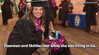 WATCH Service Dog Joins College Graduate During Ceremony [upl. by Htide]