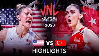 LEGENDARY MATCH  USA vs TURKIYE  Womens VNL 2023 [upl. by Oiled]