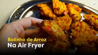 Como fazer Bolinho de Arroz na Airfryer  crocante e fácil [upl. by Annawek615]