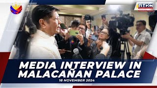 Media Interview in Malacañan Palace 11182024 [upl. by Inavoj]