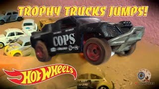 Hot Wheels custom Trophy Truck jumps [upl. by Yeldud]