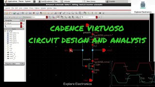 Cadence Virtuoso tool for the design of CMOS inverter  Cadence tutorial  DC amp Transient Analysis [upl. by Nomrah]