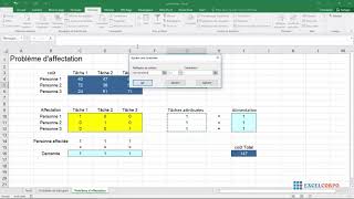 51 Comment résoudre le problème daffectation en utilisant le solveur de Microsoft Excel solveur [upl. by Platon]