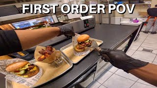 POV FIRST ORDER OF THE DAY  FRIDAY PREPARATION AND COOKING  Making Juicy and Greasy Burger [upl. by Willin]