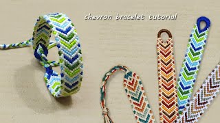 Bordered Chevron Friendship Bracelet Step by Step [upl. by Deden]