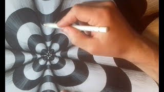 Op art  komplette Zeichnung mit Anleitung  complete drawing with instructions [upl. by Anival805]