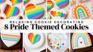 8 Pride themed cookie designs decorated with royal icing cookiedecorating royalicing pridemonth [upl. by Tempest206]