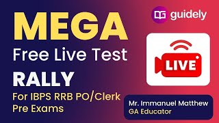 Guidelys Mega Free Live Test Rally  RRB PO  RRB CLERK  Check Your All India Rank [upl. by Lyontine]