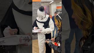 Art The Clown Signing my Terrifier bag from spirithalloween 😻🙈😎 arttheclown fyp shortvideo [upl. by Ailemrac]