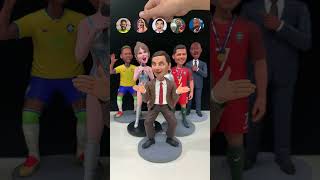 Celebrity Bobbleheads ：Mr Bean Taylor Swift Neymar Xavi and Ronaldo in Clay [upl. by Adahs]