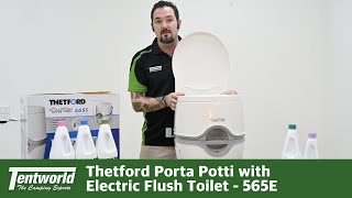 Thetford 565E Porta Potti with Electric Flush Toilet  Walk Around amp Review [upl. by Avrenim]