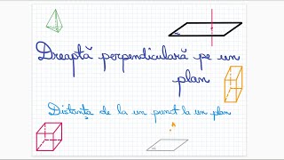 Dreapta perpendiculara pe un plan Distanta de la un punct la un plan  Clasa a VIIIa [upl. by Anitram]