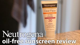 Neutrogena Clear Face BreakOut Free LiquidLotion Sunscreen SPF 30 [upl. by Arlon]