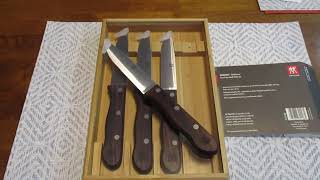 Zwilling 45inch Steakhouse Steak Knife Set with Storage Case First Impressions [upl. by Eidorb]