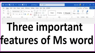 Important features of MS word [upl. by Aleacim]