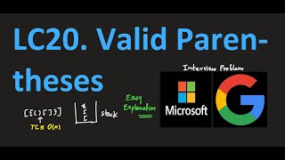 Valid Parentheses  LeetCode  20  Interview Problem [upl. by Amend680]