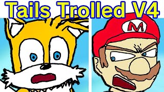 Friday Night Funkin VS Tails Gets Trolled V4 FULL WEEK  Cutscenes FNF ModSonicMarioLuigi [upl. by Tilney841]