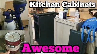 Kitchen Cabinets Refacing Behr Paint Spray Painting  Finish Max Super HomeRight [upl. by Stier]