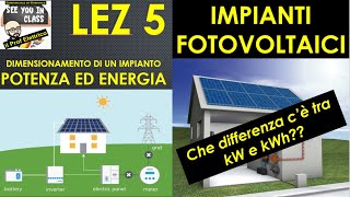 5Impianti fotovoltaici che differenza cè tra kW e kWh potenza ed energia grafico a campana [upl. by Suk]