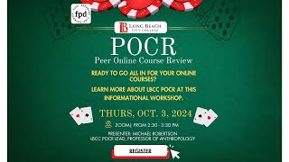 Peer Online Course Review POCR Info Session [upl. by Peta]