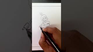 Easy Krishna Sketch krishnadrawing janmashtami [upl. by Ecilef]