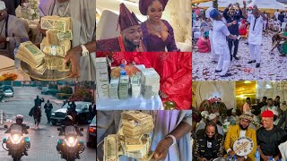 Davido wedding its raining dollars Jowizaza E money Cubana chief priest Seyi Tinubu Olamide [upl. by Ahtenek]