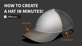 Create a Baseball Cap in Minutes with ZBrush  Frame Mesh amp MicroPoly in Action [upl. by Nossaj]