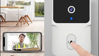 Campainha com câmera e interfone remoto app WiFi sem fio luz noturna com sensor de movimento Tuya [upl. by Nirrep]