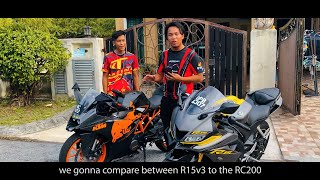 KTM RC200 VS YAMAHA R15v3 Malaysia [upl. by Deacon]