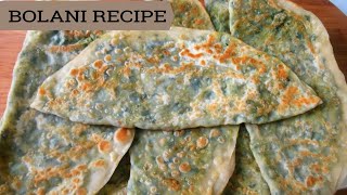 Bolani Recipe Afghanistan Cuisine بولانی غذای مشهور افغانستان [upl. by Boynton]